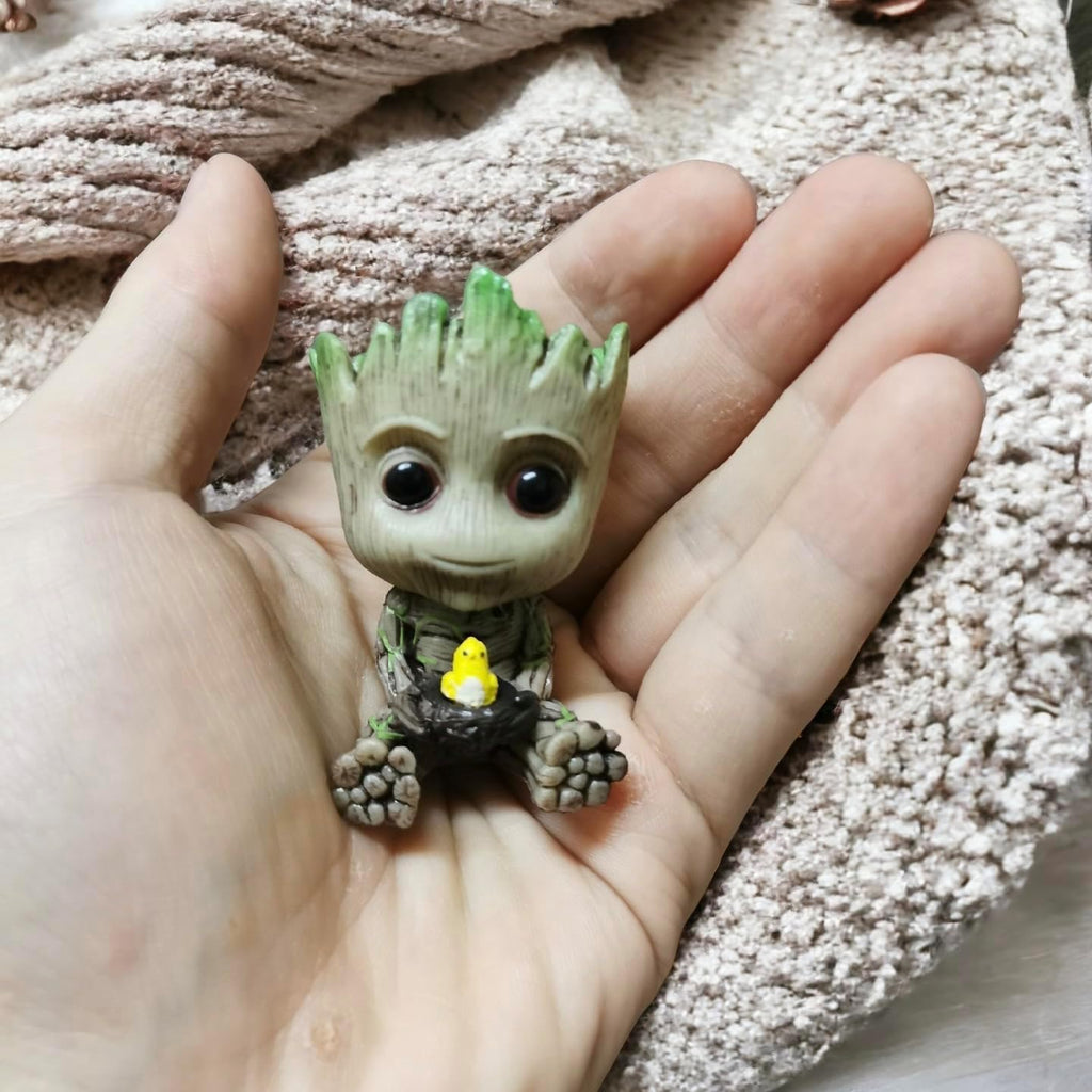 Artesanías de decoración del hogar, modelo en miniatura, exhibición de escritorio de oficina, figuritas de dibujos animados Groot