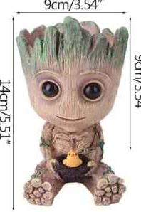 Artesanías de decoración del hogar, modelo en miniatura, exhibición de escritorio de oficina, figuritas de dibujos animados Groot